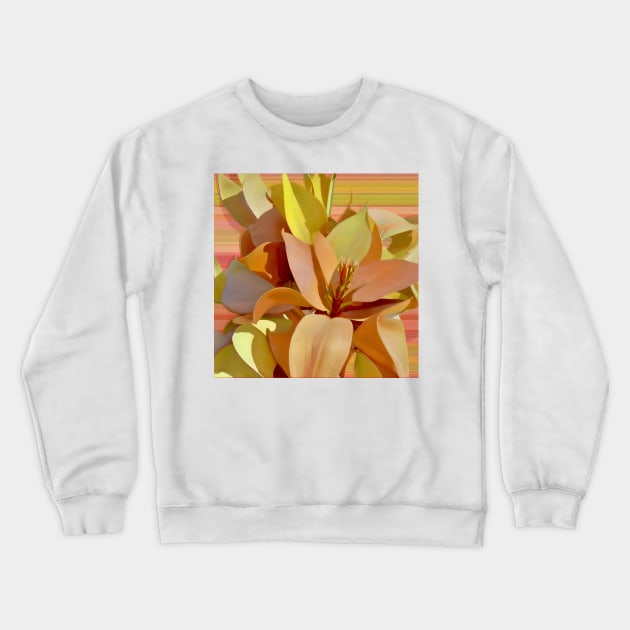 Tan Lily on Stripes Crewneck Sweatshirt by DANAROPER